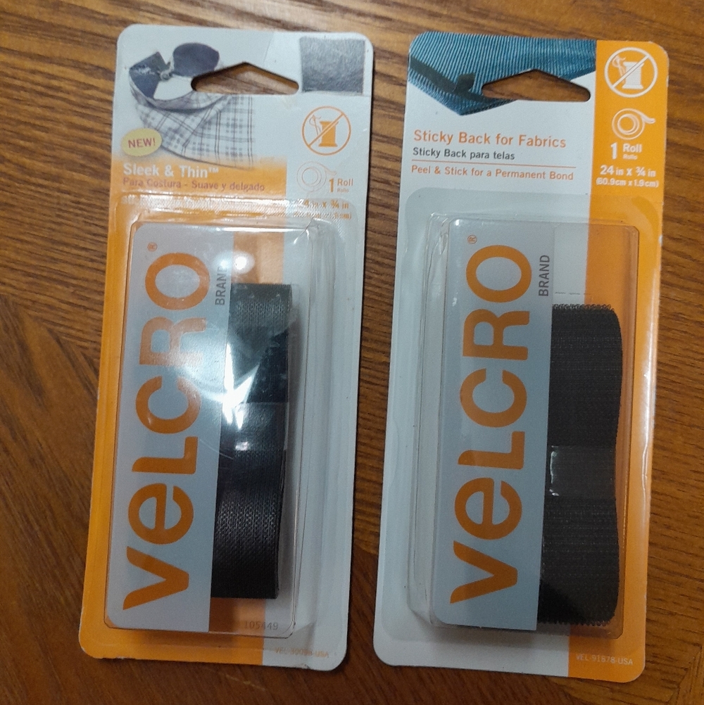 2/$15 Sleek & Thin & Sticky Back NWT Size: 24" X 3/4"  VELCRO